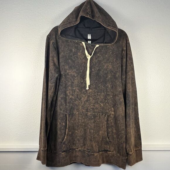 Zenana Signature Hoodie Womens Size XL Brown Mineral Washed Jacket Athleisure - Picture 1 of 10